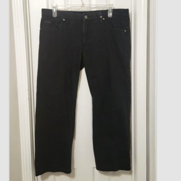 Vtg 90s Marc Buchanan Hip Hop Denim Jeans Leather trim pockets - Picture 5 of 14